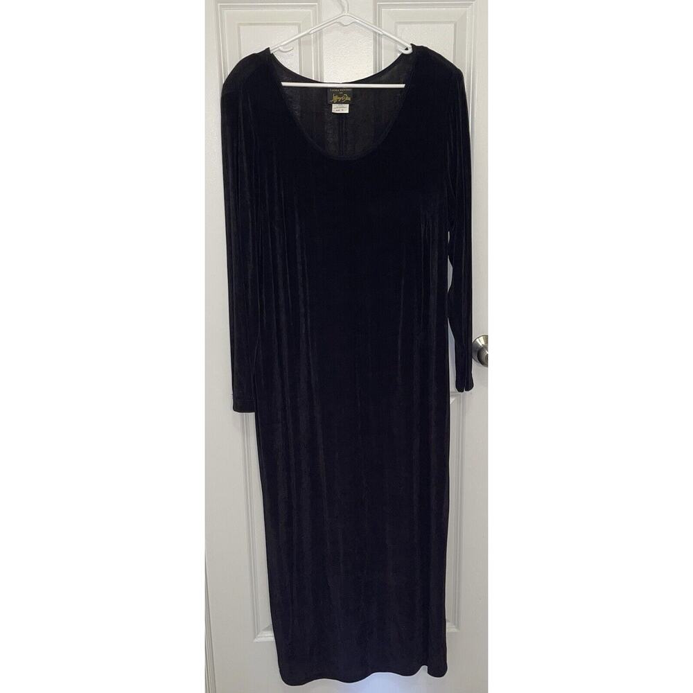 Jeffrey & Dara By Laura Fantini‎ Vintage Black Long Sleeve Maxi Dress Size 18